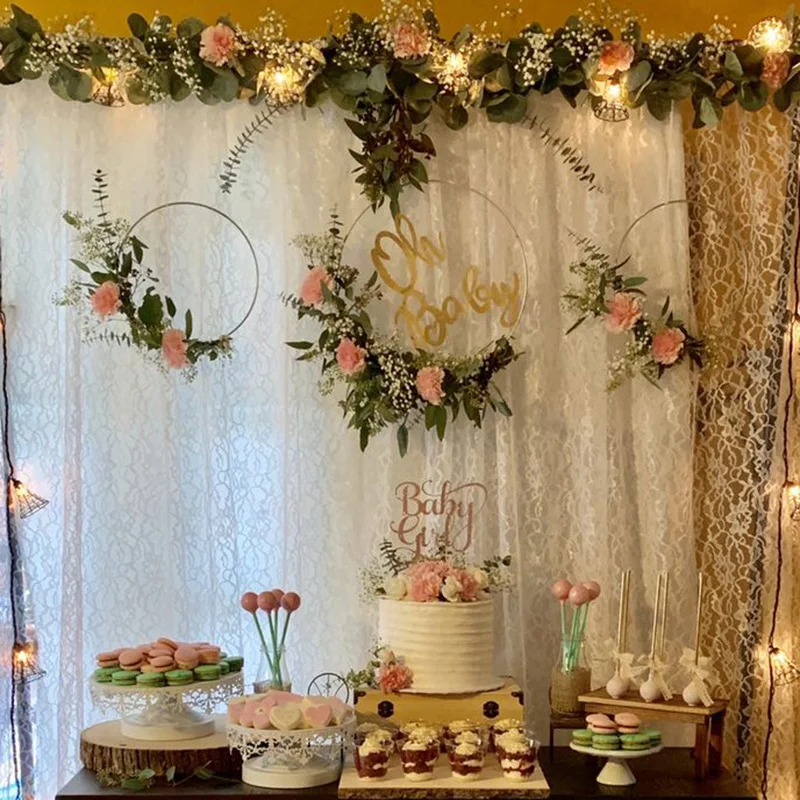 Свадебные украшения Золотое металлическое кольцо искусственная гирлянда