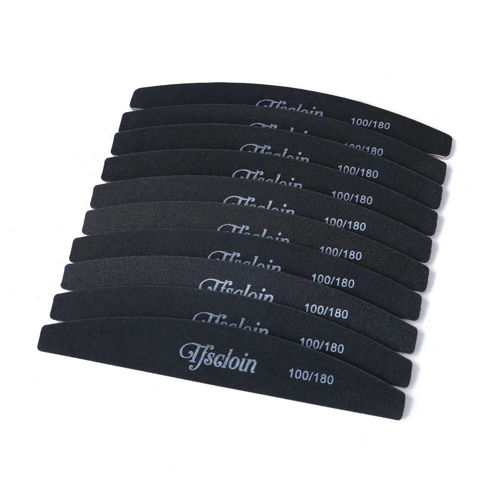 10pcs Nail File Manicure Pedicure Buffer Sanding Files Crescent Sandpaper 100/180 Grit Art Tool Double Sided Thick Stick | Красота и