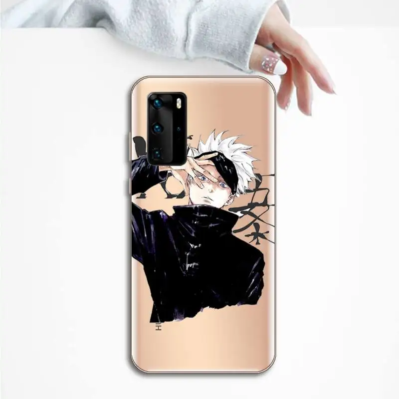 

Jujutsu Kaisen Satoru Gojo anime Phone Case Transparent for Huawei P20 P30 P40 lite pro P smart 2019 honor 8x 10i