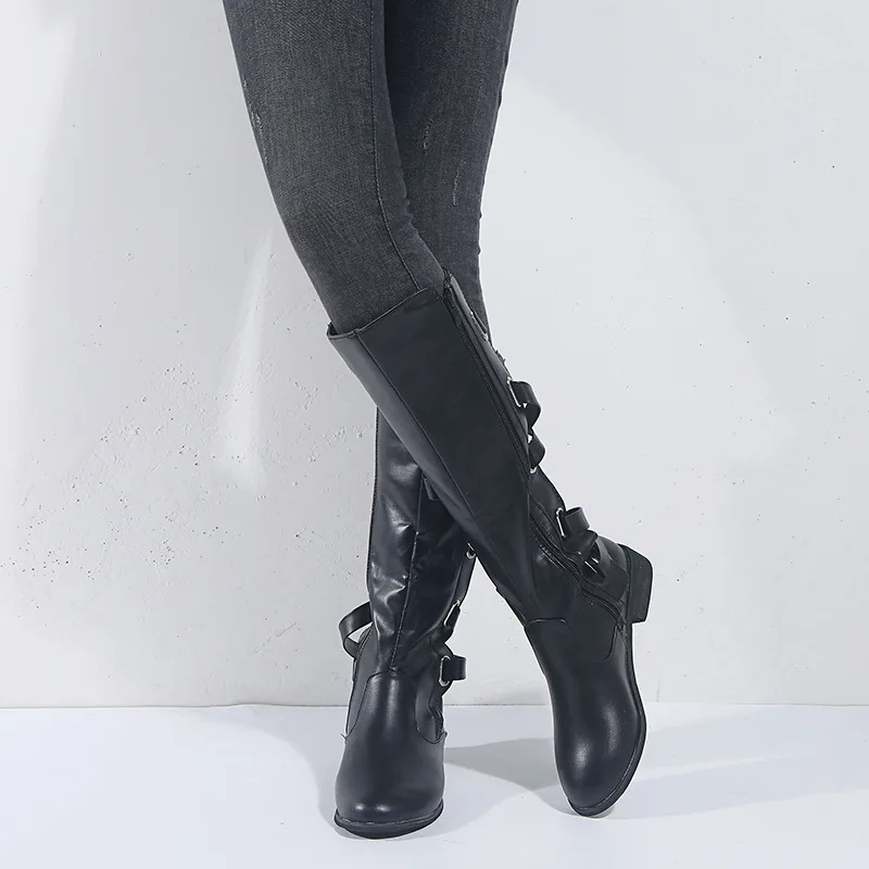 Harga Sepatu Musim Dingin Bagus Sepatu Bot Tinggi Wanita Sepatu Bot Salju Hangat Bulu Beludru Sepatu Bot Tinggi Seksi Wanita Pop Musim Dingin Bagus Ritsleting Samping Hitam
