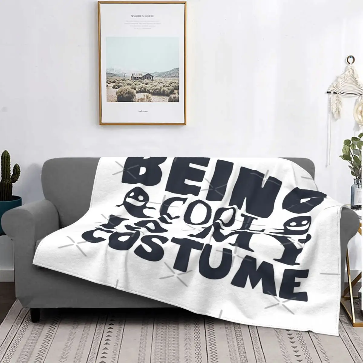 

Being Cool Is My Costume-Manta con capucha, para cama colcha, manta de playa de muselina a cuadros, 3 unidades