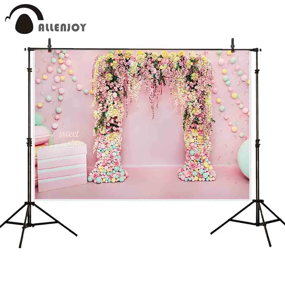

Фотофон Allenjoy фоны для свадебной фотосъемки весенние розовые цветы Милые Красочные воздушные шары Фотофон фотобудка для фотосессии