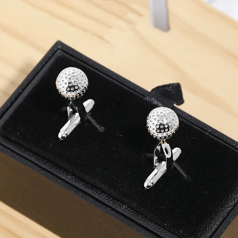 Wedding Creat Cufflinks Gor Mens Golf Ball Cufflinks Round Glass Hand made CuffLinks men High-Grade Copper Cufflinks