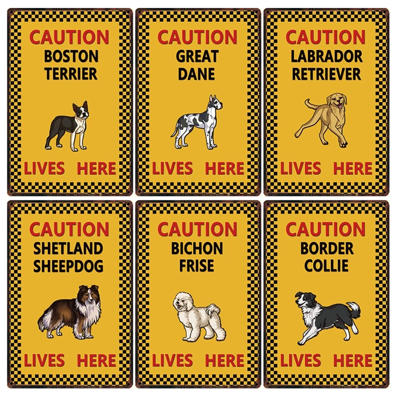 [Kelly66] собака внимание Английский бульдог бордюр колли живет здесь Металлический