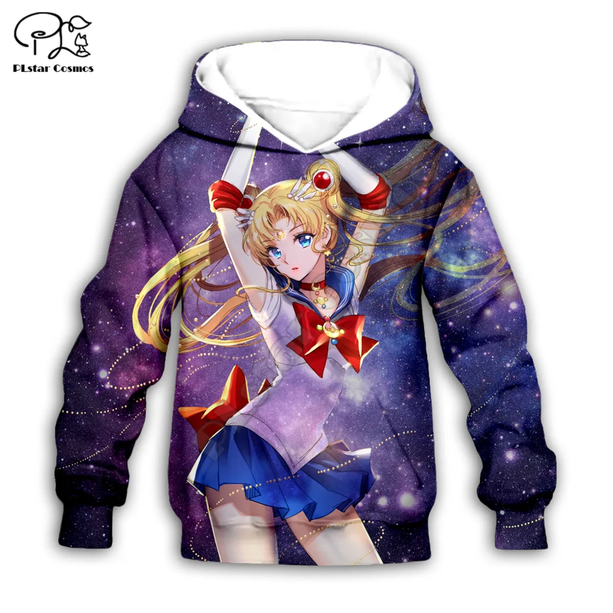 

Purple Anime girl pattern 3d Hoodies zipper coat Long Sleeve Pullover Cartoon Sweatshirt Tracksuit Hooded/pants/family t shirt