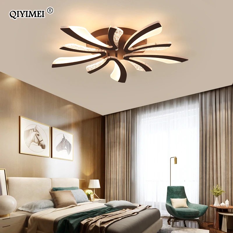 

Modern LED ceiling chandelier lights for living room bedroom Dining Study Room White Black Body AC90-260V Chandeliers Fixtures