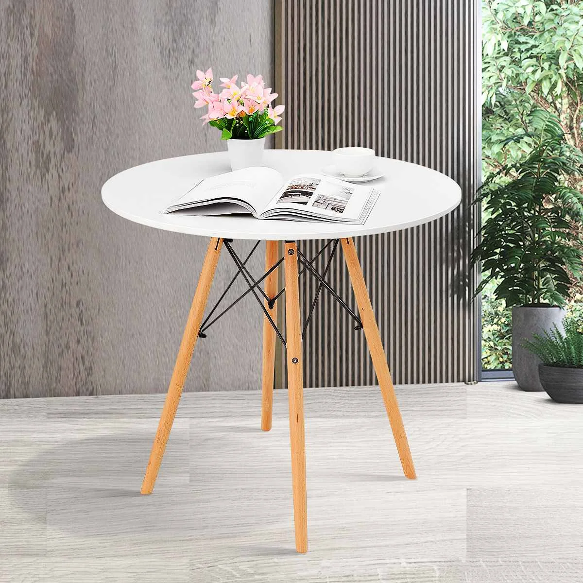 

Modern Nordic Round Coffee Tables 80cm Coffee Tea Side Sofa End Table Home Decor Restaurant Round Desk Living Room Furniture
