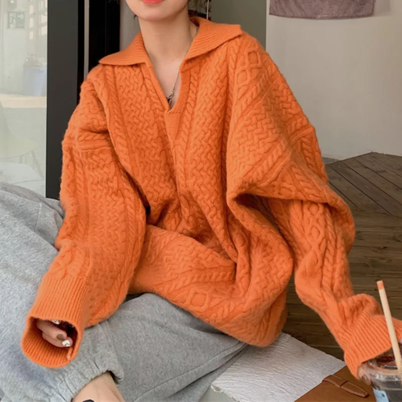 

Белый вязаный свитер, женская одежда, осенне-зимняя одежда, свитер от ветра с V-образным вырезом, Свободный Топ