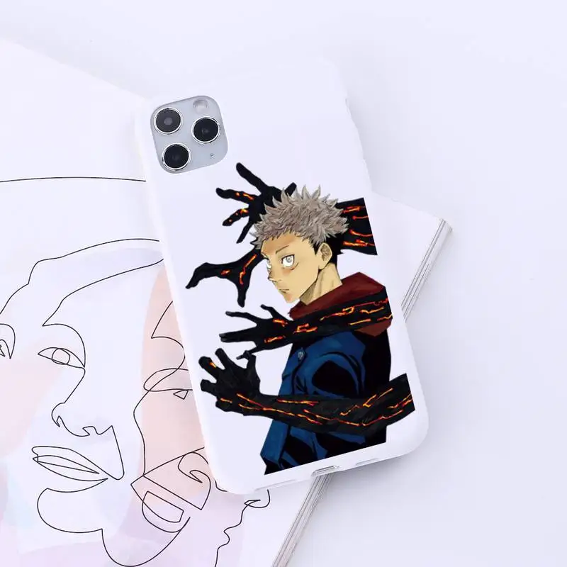 

Anime Cartoon Jujutsu Kaisen Phone Case Candy Color for iPhone 6 7 8 11 12 s mini pro X XS XR MAX Plus