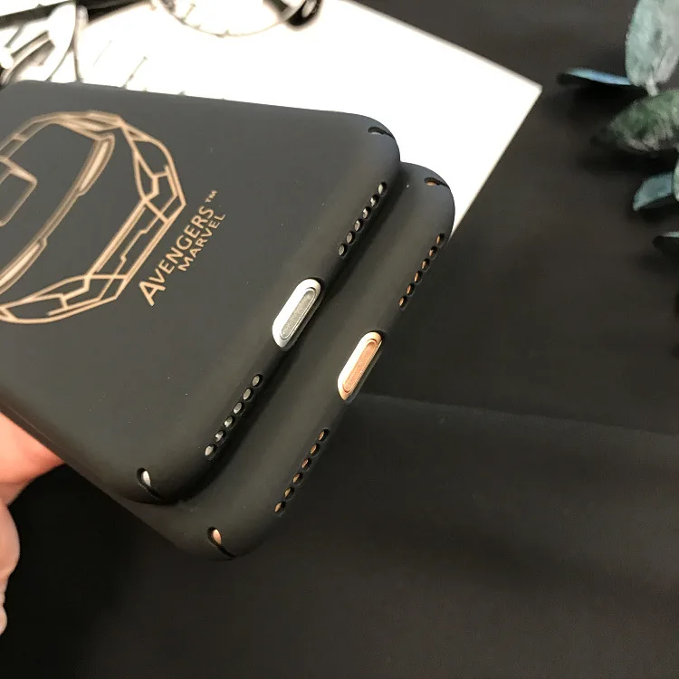 Чехол для iphone 6 7 8 s plus чехол XS Max XR X 7plus черный Жесткий с Бэтменом Железным