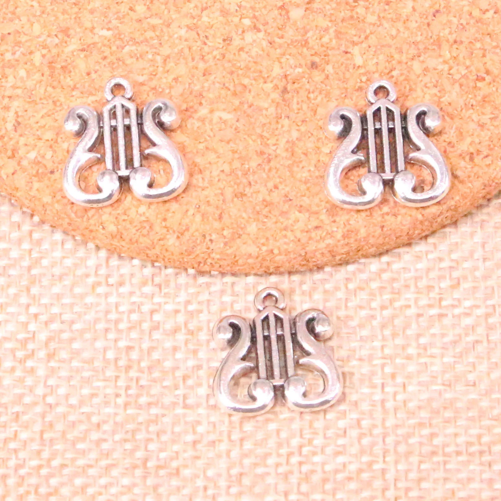 15Pcs Antique Silver Color Harp Charms Pendants Diy Jewelry Findings Accessories 17*16mm |