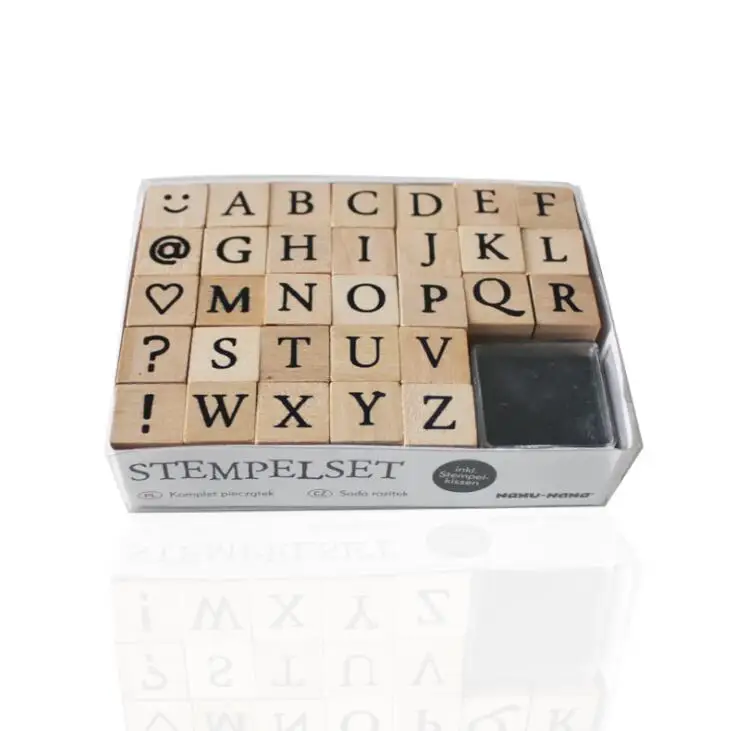 Детские декоративные штампы для скрапбукинга деревянные с английским алфавитом