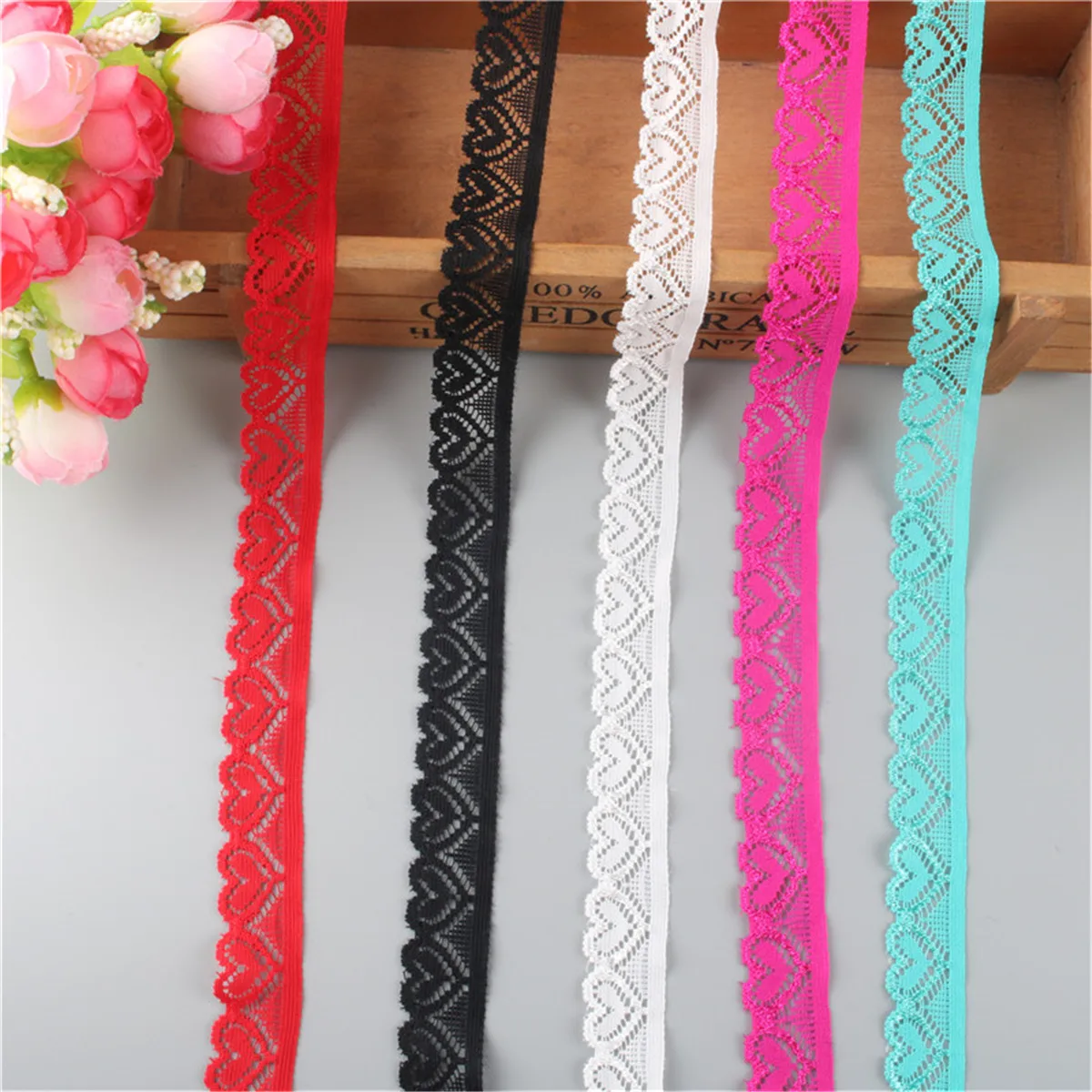 

1 Yards 18mm Elastic Bands Lace Trim Underwear Dress Stretchy Ribbon DIY Craft
