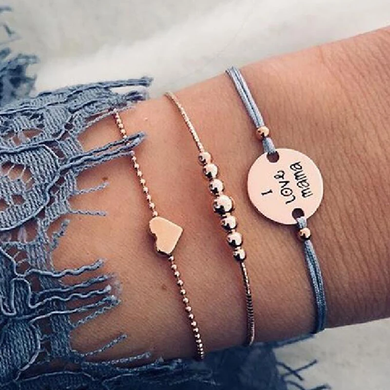 Богемные Ретро английские буквы любовь бисерные браслеты ножной браслет