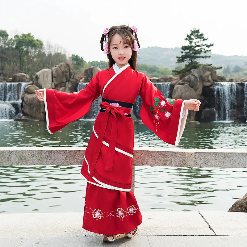 Детский костюм с вышивкой в древнем китайском стиле платье ханьфу одежда для