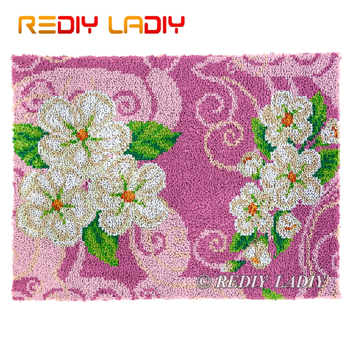 

Крюк с защелкой Наборы DIY ковров цветы в розовый, внутренняя отделка из плюша, наборы гобеленов Наборы крючком коврик из толстой пряжи подуш...