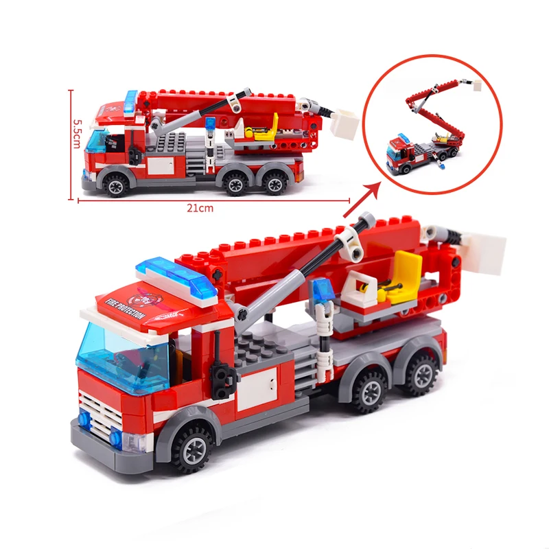 

244pcs Fire Fighting Rescue Trucks Car Building Blocks City Police Firefighter Bricks children boys Toys