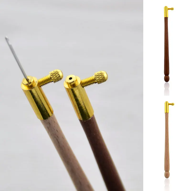 Крючок для вышивки бисером тамбурный крючок с 3 иглами деревянная ручка бисер