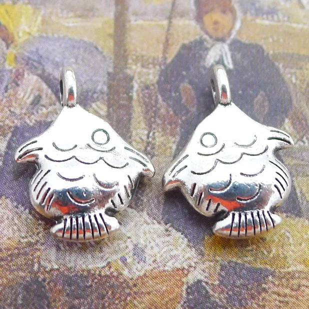 

20pcs/Lot 15x11mm Antique Silver Color Fish Goldfish Charms Pendant For Jewelry Making DIY Jewelry Findings