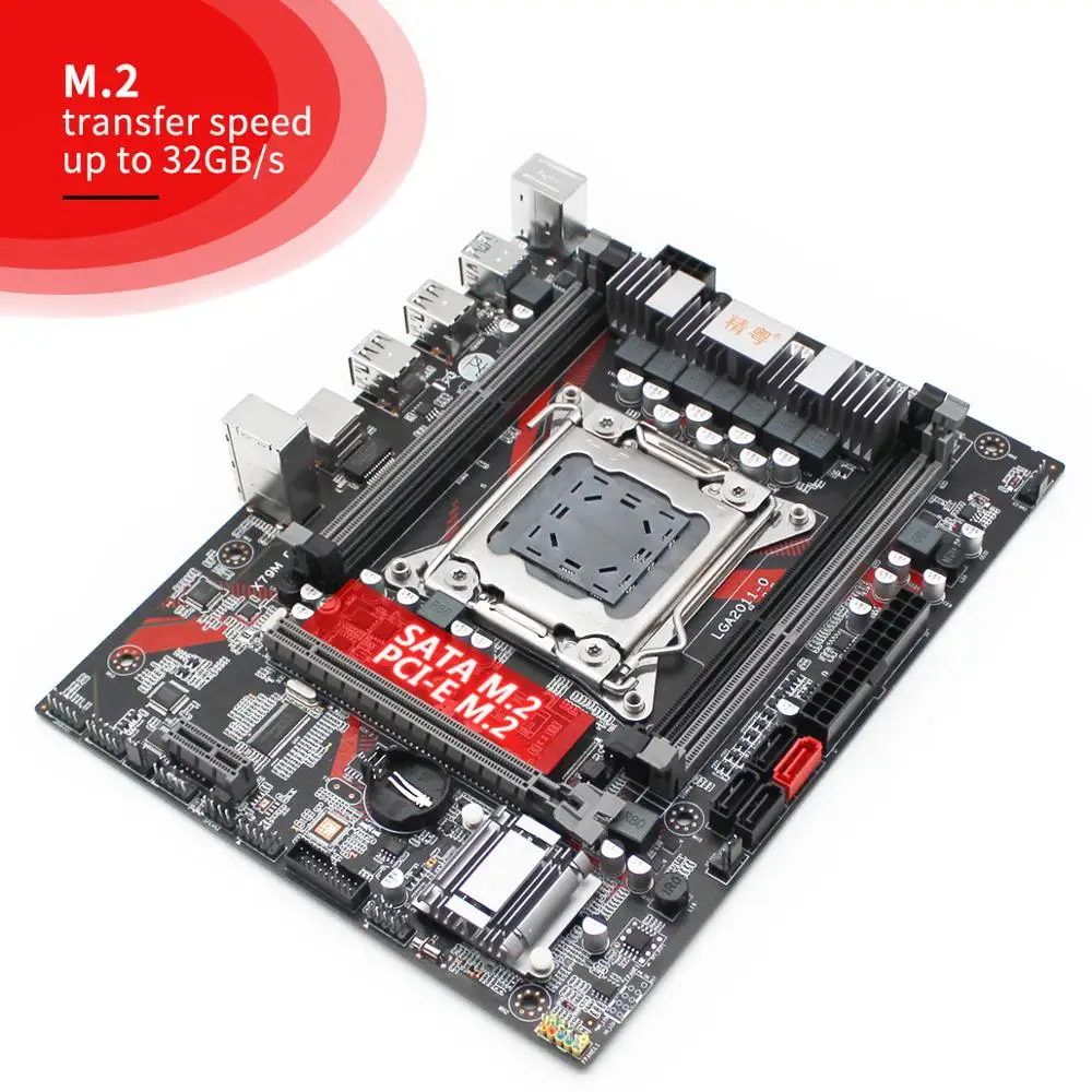 Online JGINYUE X79 Motherboard LGA 2011 Set Kit Mit Xeon E5 2620 V2 Prozessor Und DDR3 16GB(4*4GB) REG ECC Speicher X79M PLUS