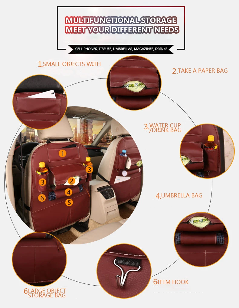 Сумка для хранения на сиденье автомобиля из искусственной кожи планшета