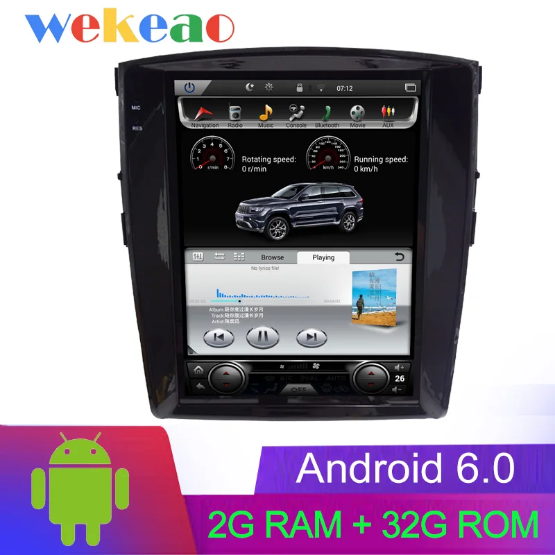 Android Car Radio Wekeao вертикальный экран Tesla style 12,1 ''Android 7,1 Автомобильный мультимедийный Dvd навигатор Автомагнитола для Mitsubishi Pajero V93 2006 - Цвет: Android Car Radio