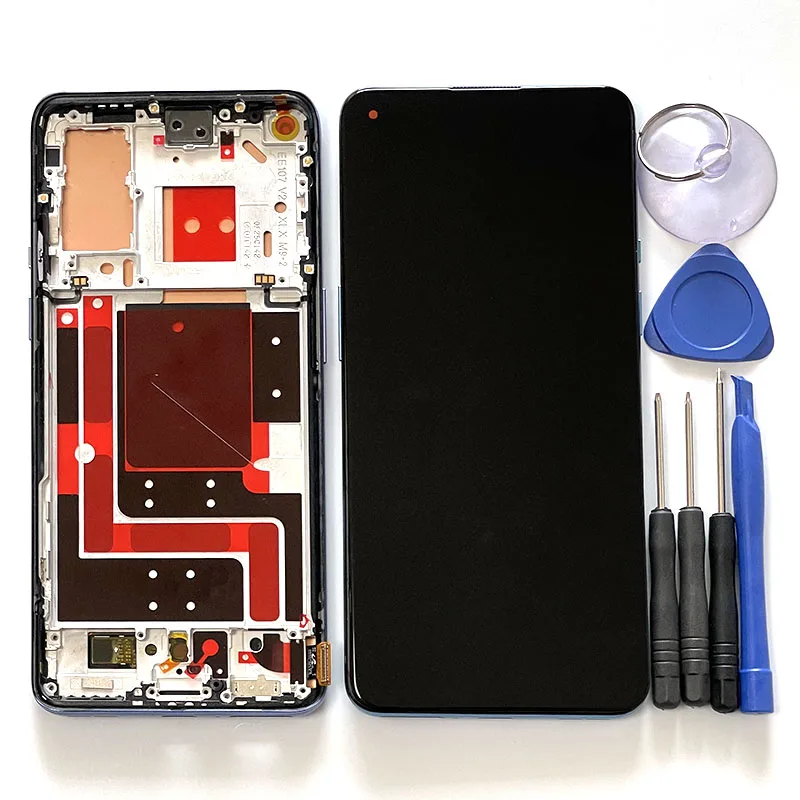 Ceny 6.55 ”„ Amoled Dla OnePlus 9 LE2113 LE2111 Ue NA Ekran LCD Ramka Wyświetlacza + Digitizer Panel Dotykowy Dla 1 + 9 LE2110 W CN Ver.