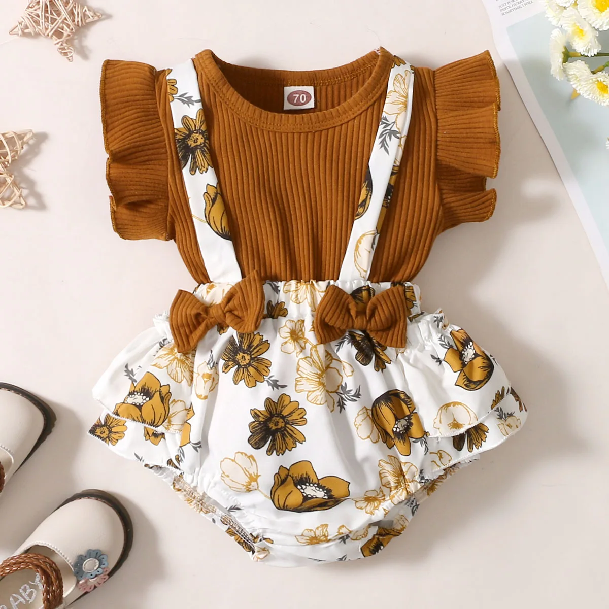 

2Pcs Baby Girl Clothes Set Newborn Kids Clothing Summer Fashion Top T-shirt + Floral Romper Dress Toddler Girl Clothes Outfits