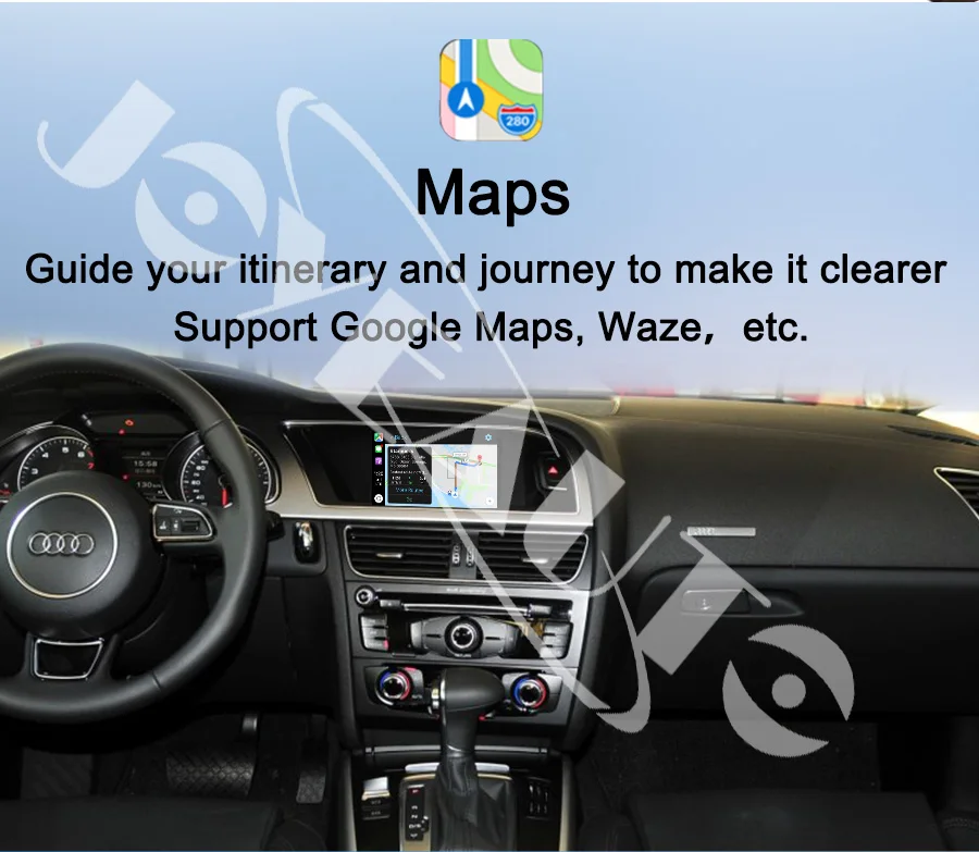 Joyeauto Wireless iOS/Android Carplay Retrofit 2009- A4 A5 Q5 S5 B8 Non MMI for Audi Car Play Android Auto with Waze Spotify