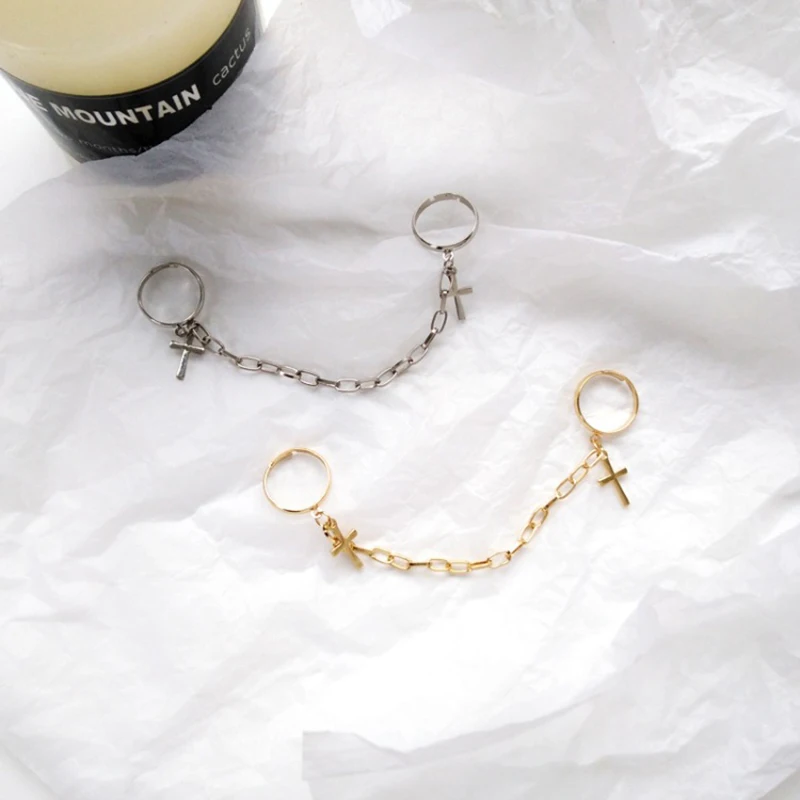 Кольцо в стиле хип хоп для мужчин и женщин металлическая цепь панк с регулируемой