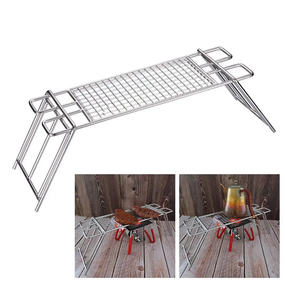 

Lightweight Multi-use Barbecue Grill Portable Stainless Steel Geometric Grid Net Rack for Outdoor Activities