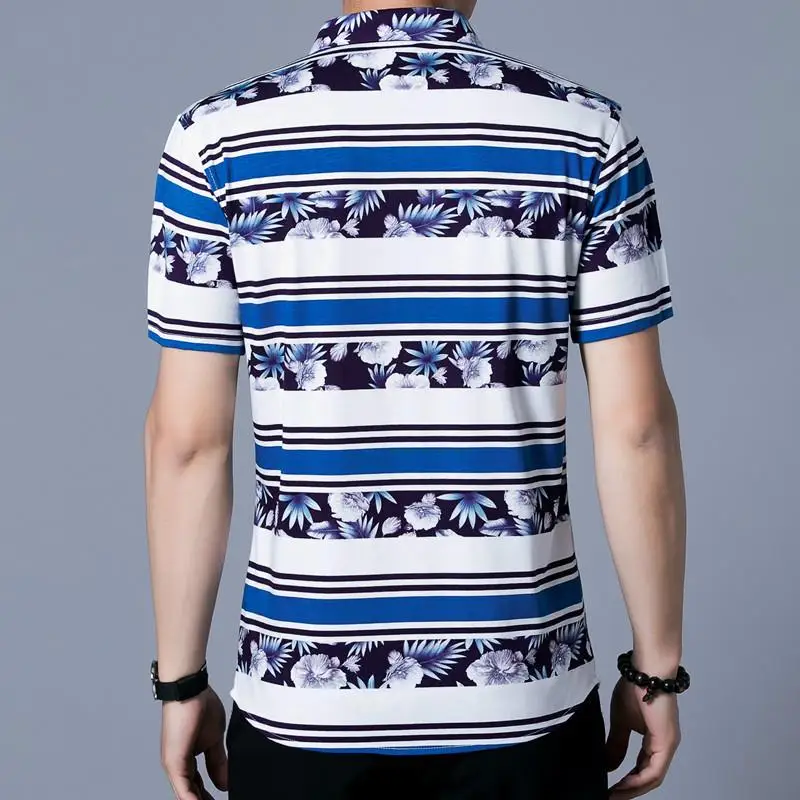 

Loldeal Men Shirt Summer Streetwear Fashion Floral Slim Fit Short Sleeve Hawaii Cotton Casual Shirts