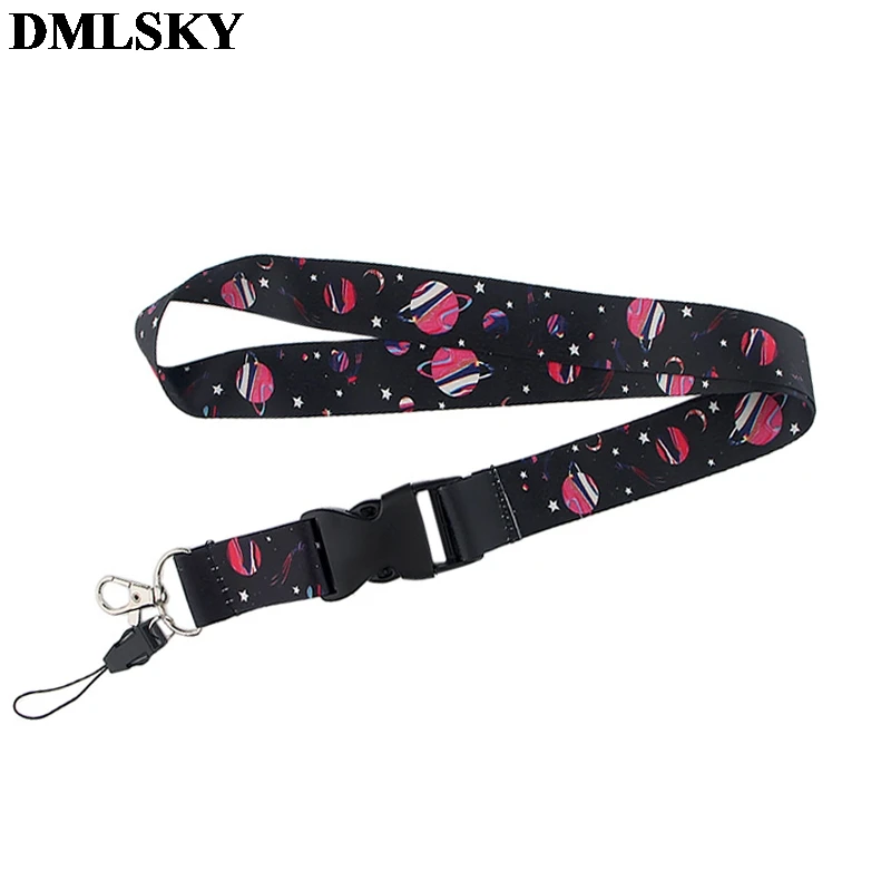 

DMLSKY Space planet Lanyard Keychain Lanyards for keys Badge ID Mobile Phone Rope Neck Straps Accessories Gifts M3867