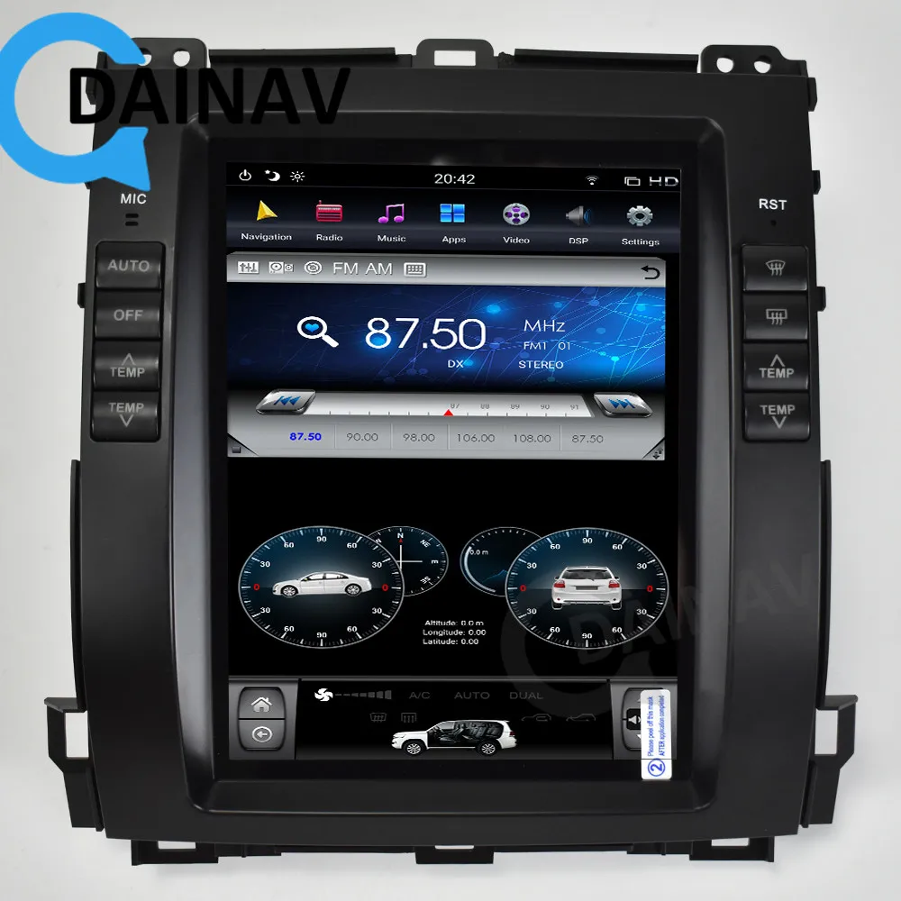 

Автомагнитола с вертикальным экраном, стерео, мультимедийный DVD-плеер для LEXUS GX470 2004-2009, автомобильный GPS-навигатор в стиле Tesla