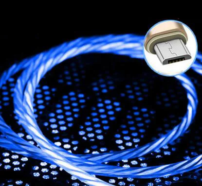 For Micro Blue Автомобильный светодиодный usb-кабель usb type C для быстрой зарядки и передачи данных, зарядное устройство для KIA Rio Ceed Sportage Mazda 3 6 Cx-5 peugeot 206 307 308 207 - Цвет: For Micro Blue