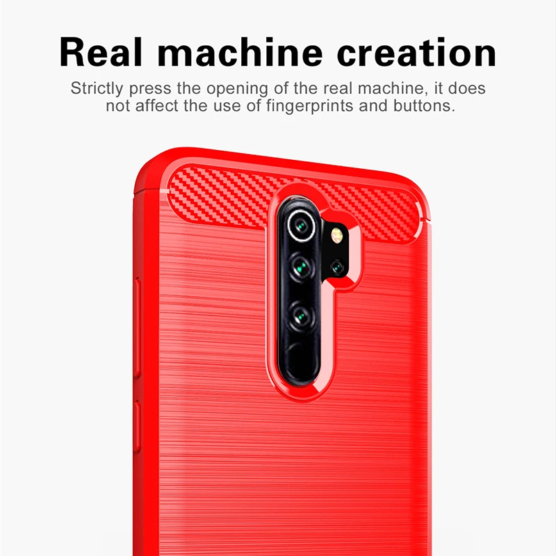 Для Xiaomi Redmi Note 8 Pro чехол противоударный матовый мягкий бампер из углеродного