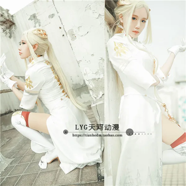 

Hot Sale!!! Game NieR:Automata cosplay costume Commander Sexy white cheongsam Halloween Christmas Party dress for woman