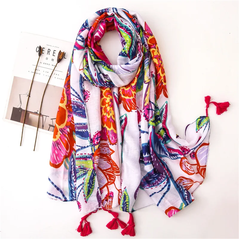 

2020 New Style Scarf Summer Shawl Cotton Linen Seaside Sun-resistant Silk Scarves Beach Towel high quality women fashion