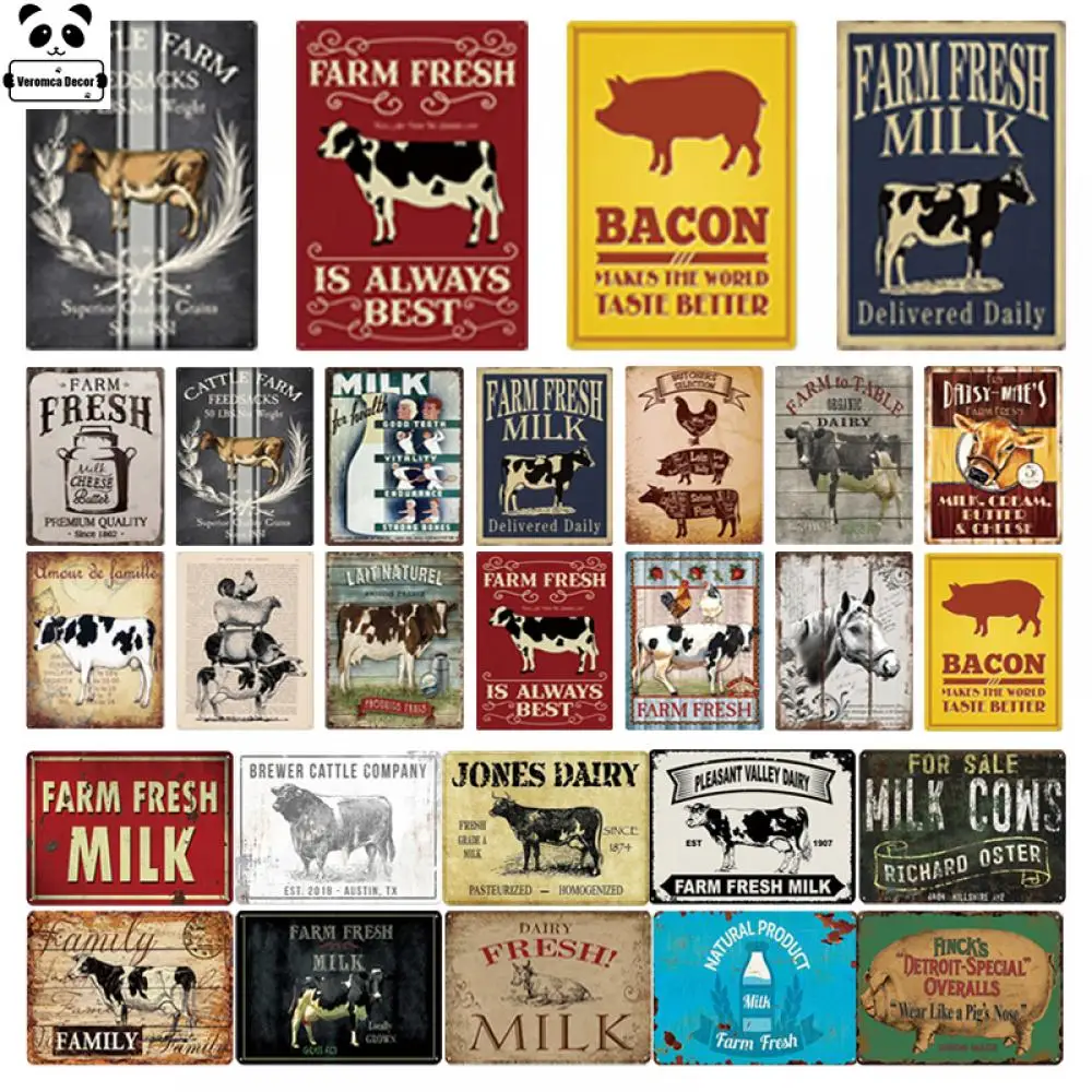 Винтаж дом Декор жестяная вывеска молока металлический знак доска Металл