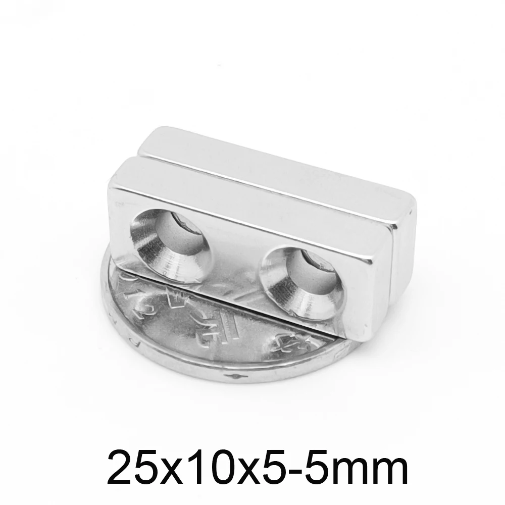 

Магнит Неодимовый, с потайным отверстием 5 мм, 25x10x5-5 мм, 2 ~ 50 шт.