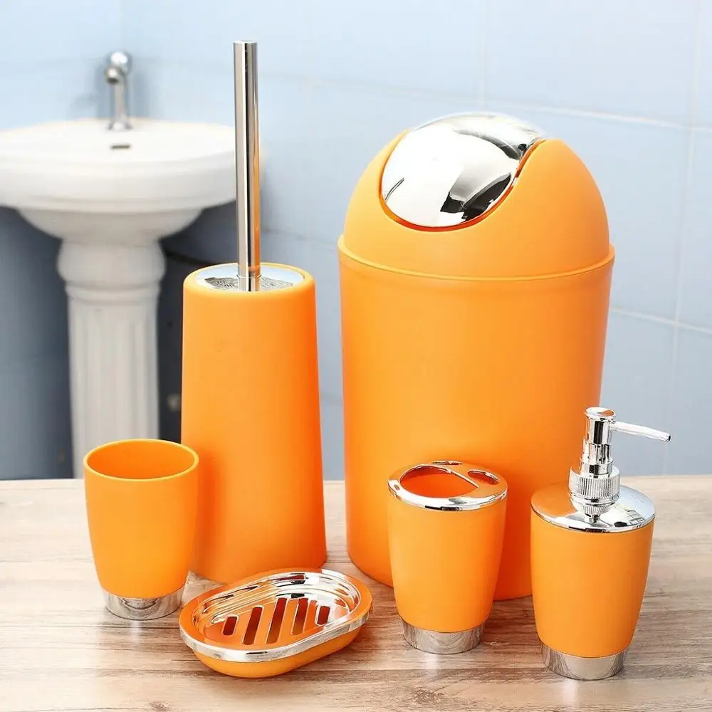 46 pcs nordic bath necessitiestoothbrush holdertoilet brush holdersoap dishrinse cupsprayer bottle plastic bathroom set free global shipping