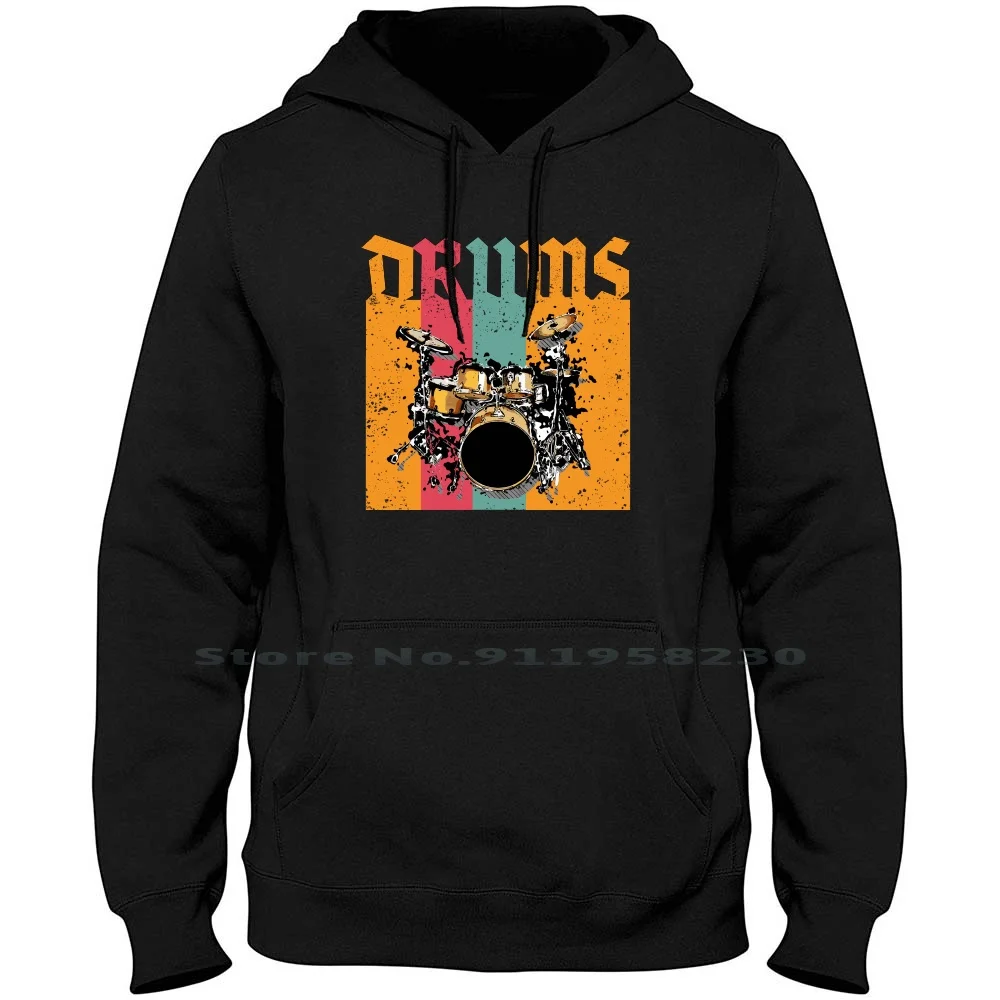 

Drums Vintage Hoodie Sweater 6XL Big Size Cotton Vintage Car Gift Idea Drumming Drummer Drums Tage Idea Drum Band Tag Rum Age