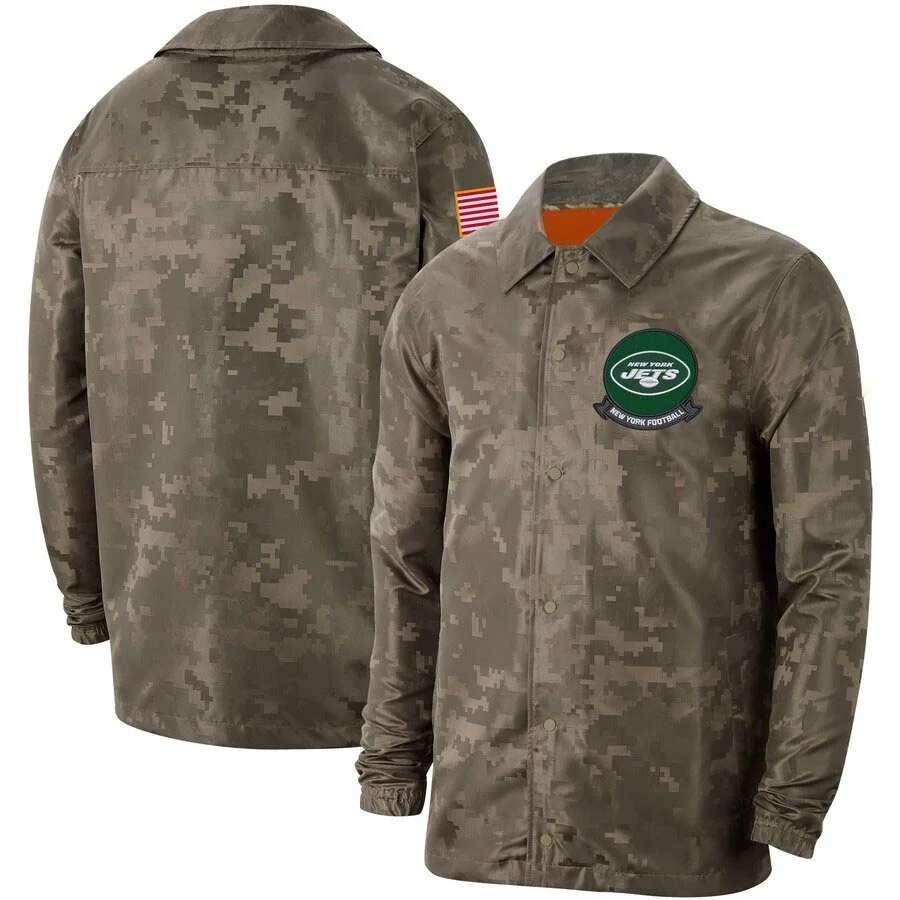 

New York Men's Camo Jets Salute to Service Sideline Full Zip Lightweight Jacket