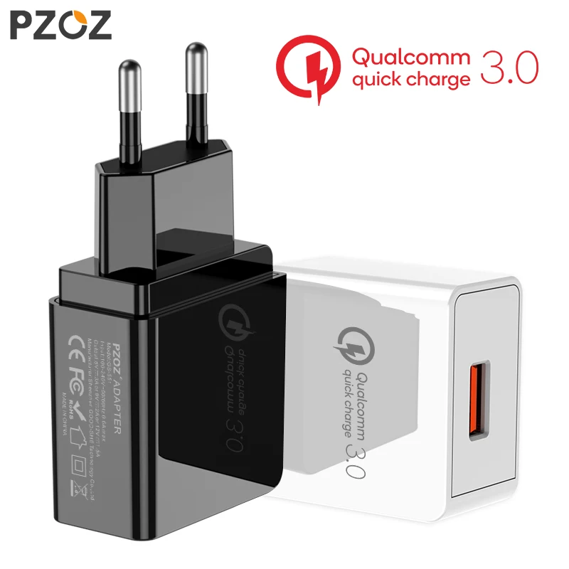 PZOZ usb зарядное устройство eu настенная вилка Быстрая зарядка QC 3,0 Портативный 18 Вт универсальный адаптер для мобильного телефона для xiomi huawei p10 lg g6