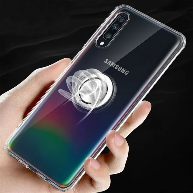 Прозрачная Скоба чехол s для samsung A30S чехол TPU Защитный Мягкий силиконовый чехол с кольцом магнетизм оболочка для samsung a30s A 30s Coque