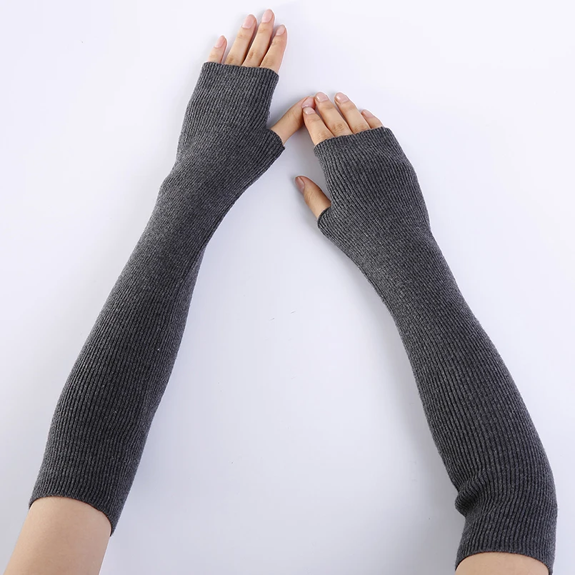 Женские зимние теплые перчатки EAGLEBORN 95% кашемировые длинные без пальцев