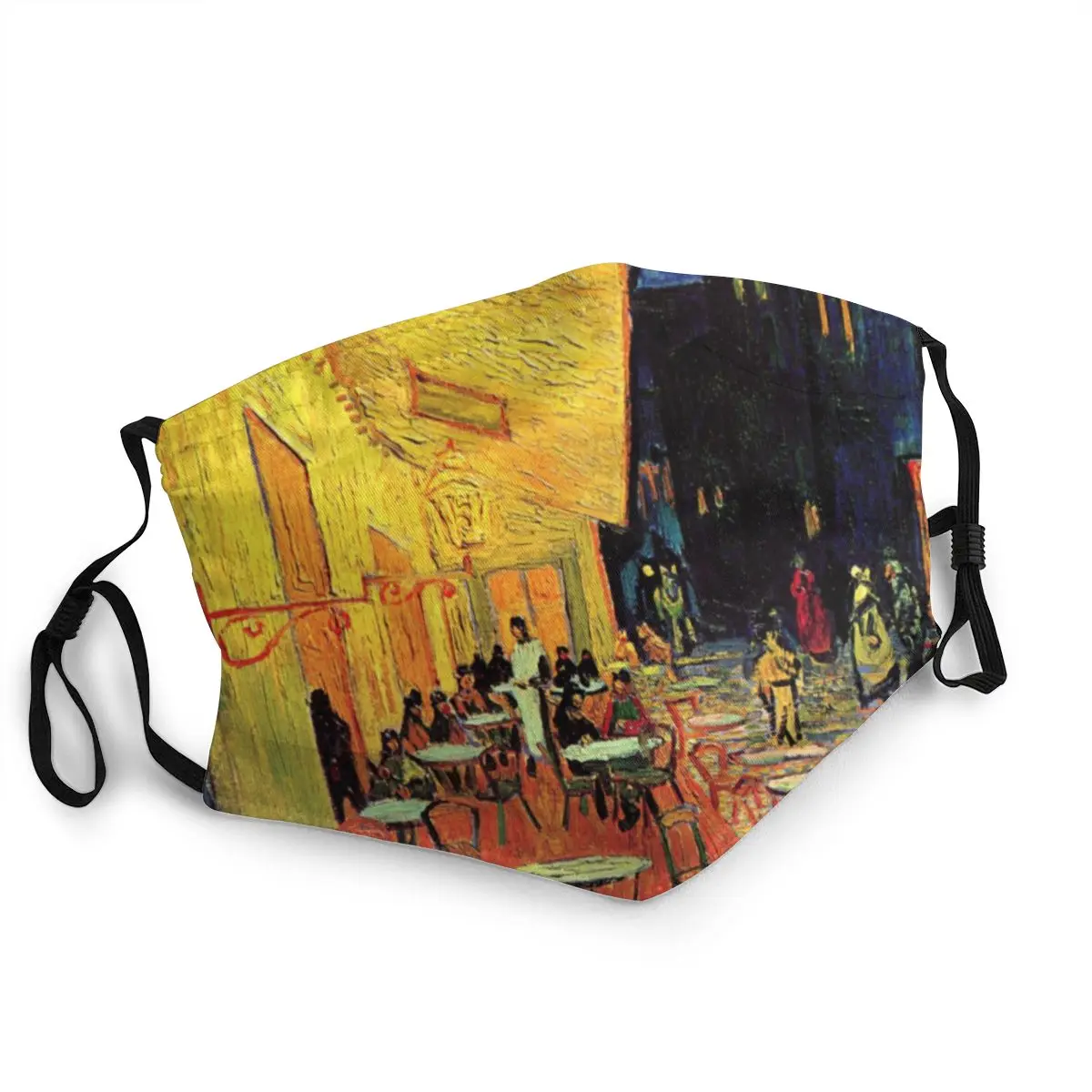 

Van Gogh Cafe Terrace Art Non Disposable Mouth Face Mask Anti Wind Cold Proof Earloop Protection Cover Muffle for Adult