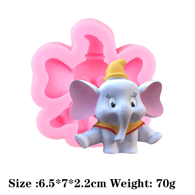 Силиконовая форма в мультяшном стиле виде слона собаки кролика для детского дня