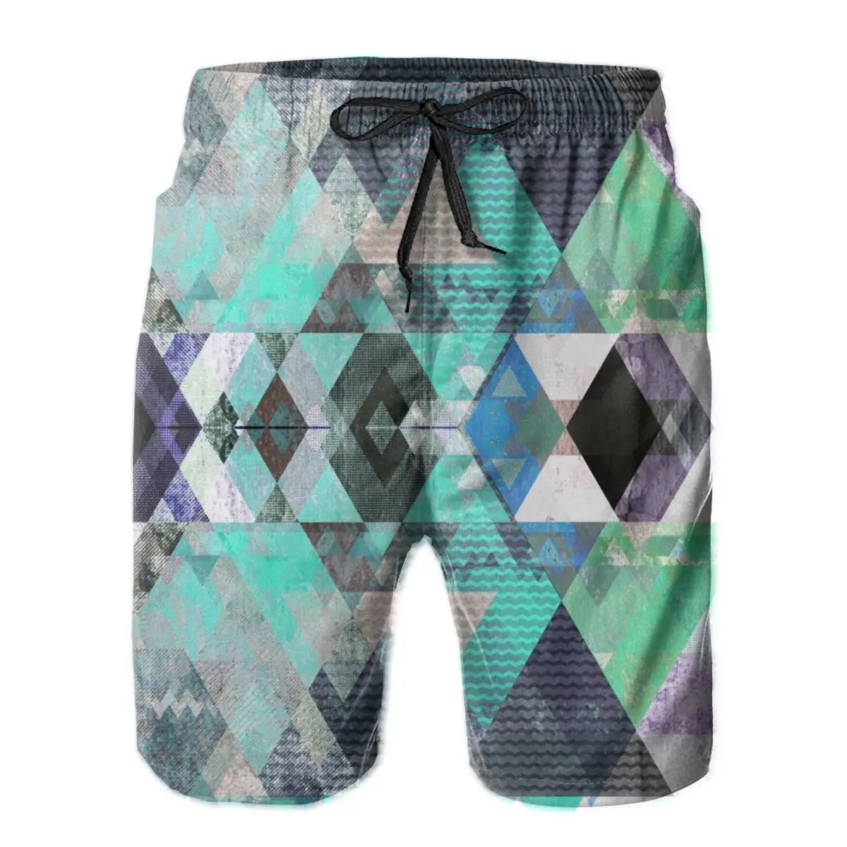 

Mens Sweatpants Graphic Geometry Black Surfing Beach Board Swim Trunks Sport Quick Dry Mesh Funny Short for Boy