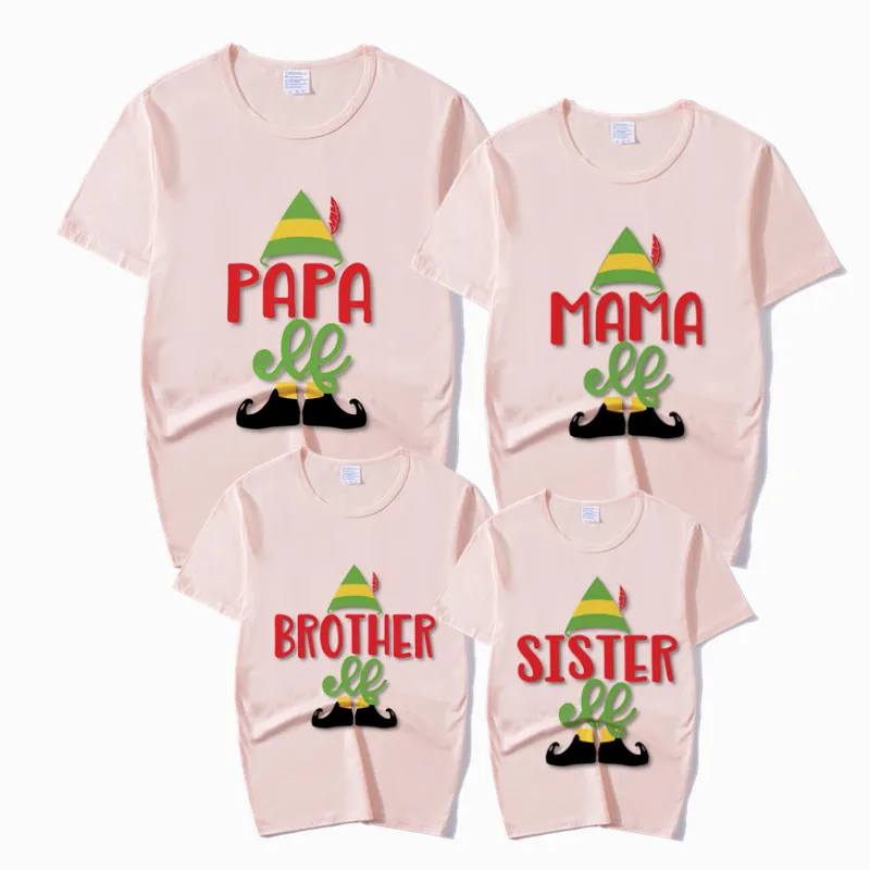 Семья сестра мама папа одинаковые рождественские комплекты с принтом футболка